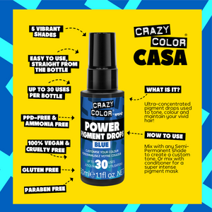 POWER Pigment Drops Blue - Crazy Color