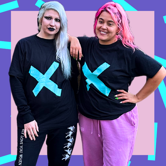 Oversized Cross T-Shirt Turquoise - Crazy Color