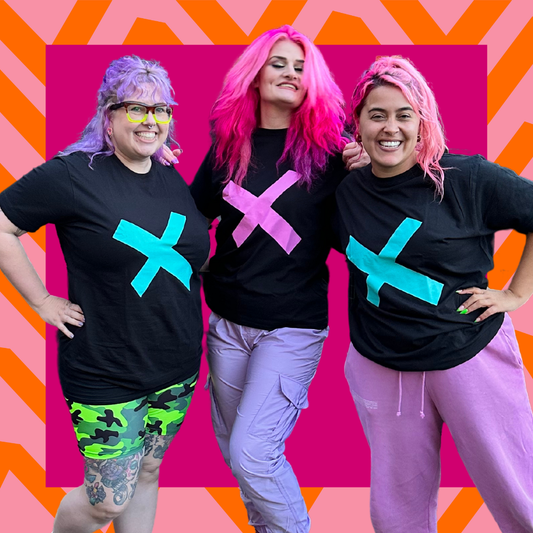 Oversized Cross T-Shirt Pink - Crazy Color