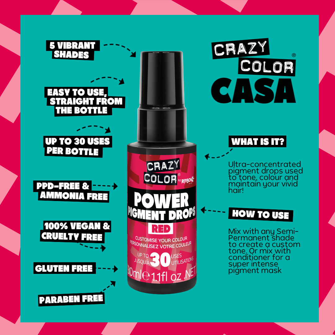 POWER Pigment Drops Red - Crazy Color