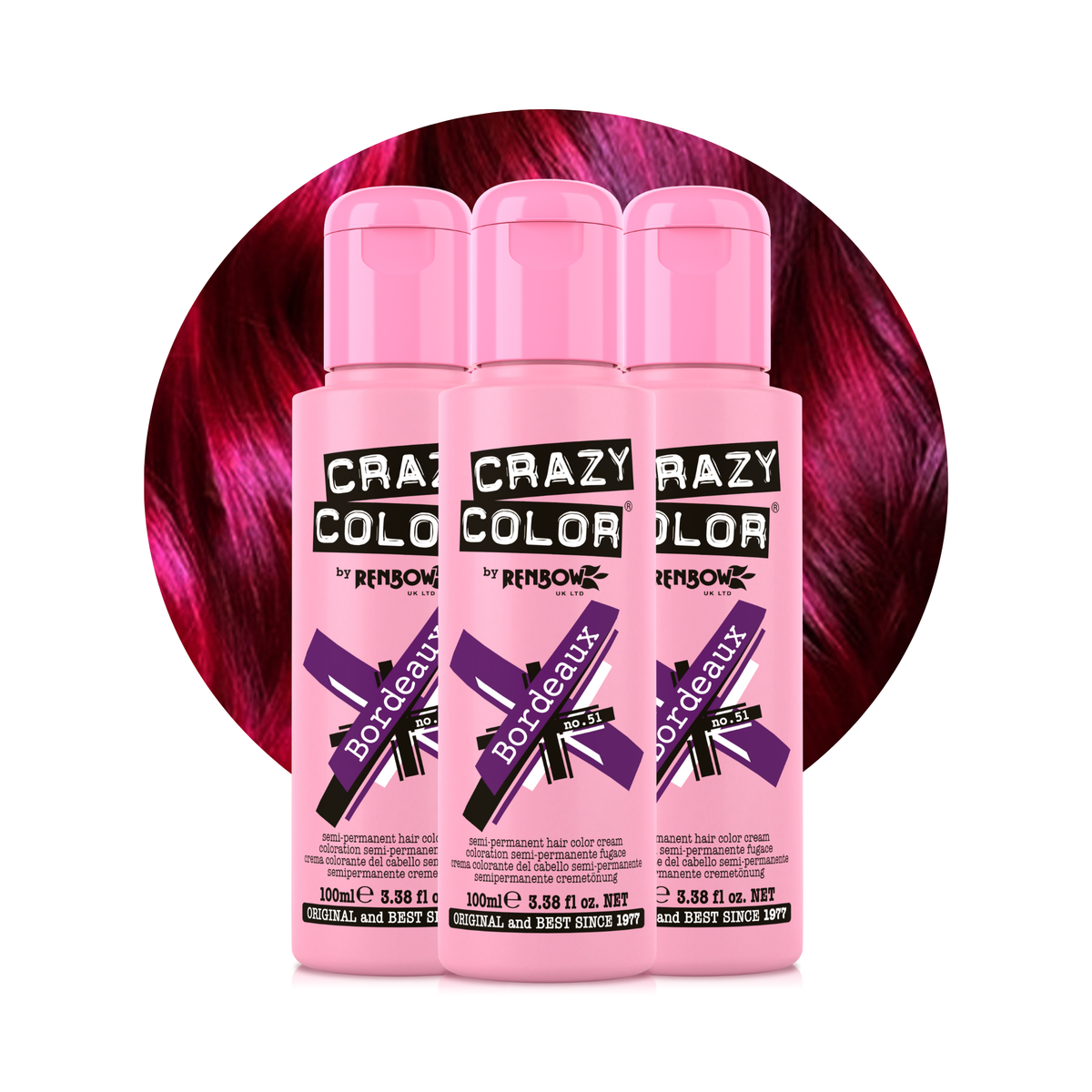 Bordeaux | Semi-Permanent Deep Rich Red Hair Dye | Crazy Color