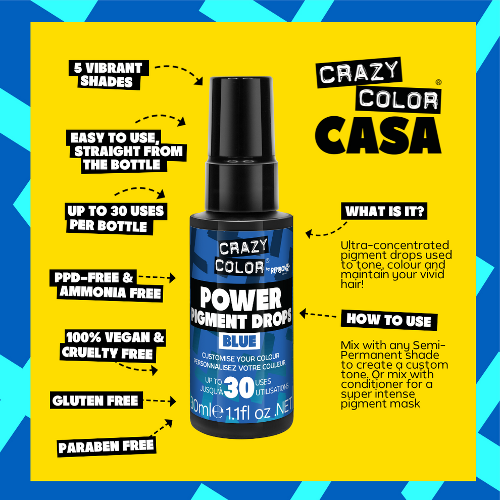 POWER Pigment Drops Blue | Tone, colour and maintain your hair! | Crazy ...