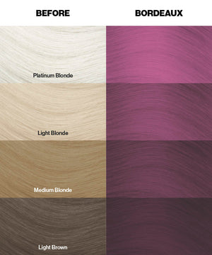 Crazy Color Semi Permanent Hair Dye Shade Chart Bordeaux