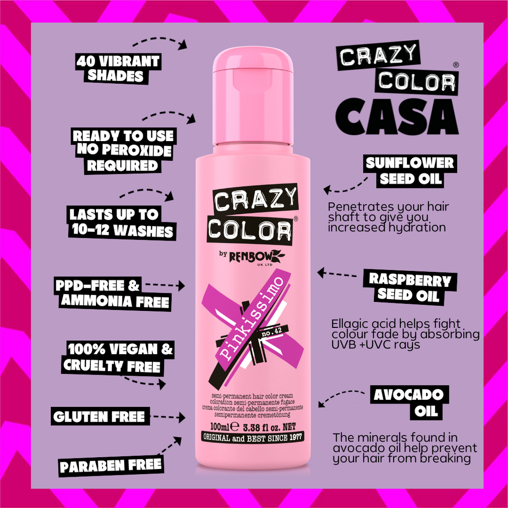 Pink Rizmo Pinkissimo | Semi-Permanent Hot Pink Hair Dye | Crazy Color