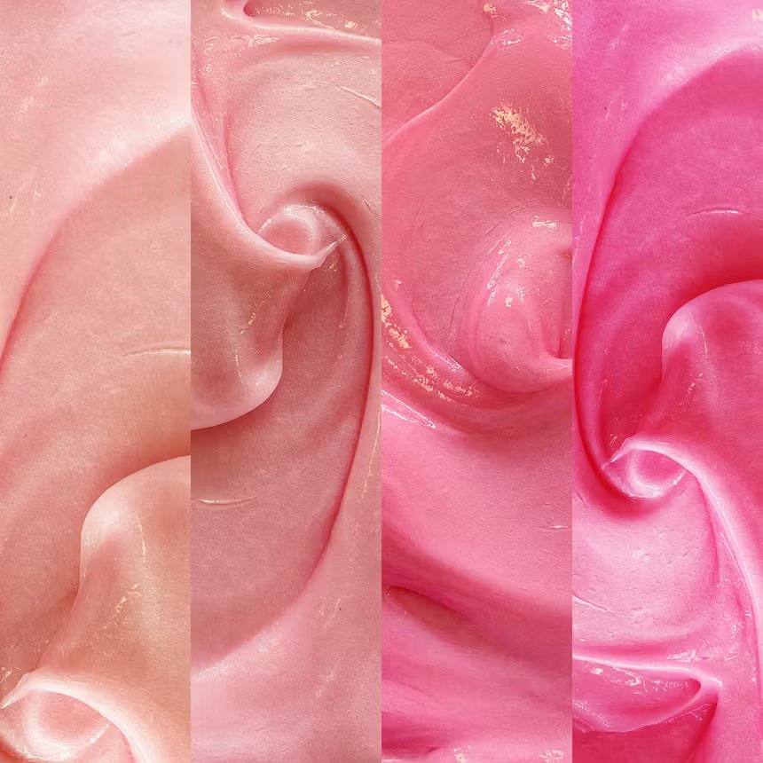 shade chart of liquid pink hair dye using neutral mix