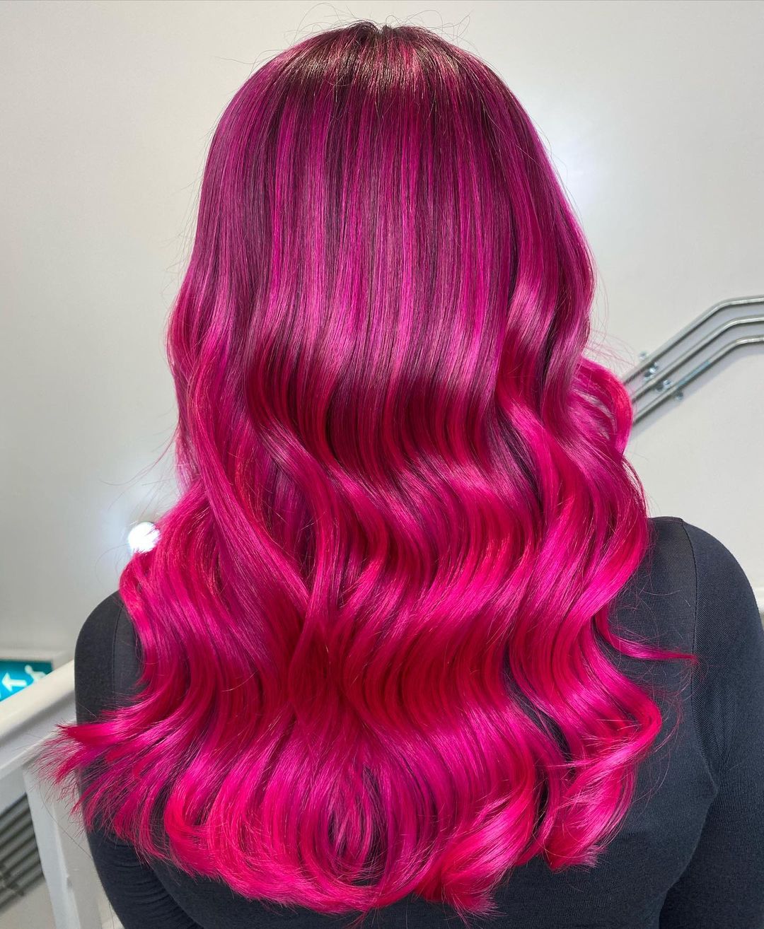 Vibrant Hot Pink Ombre Hair